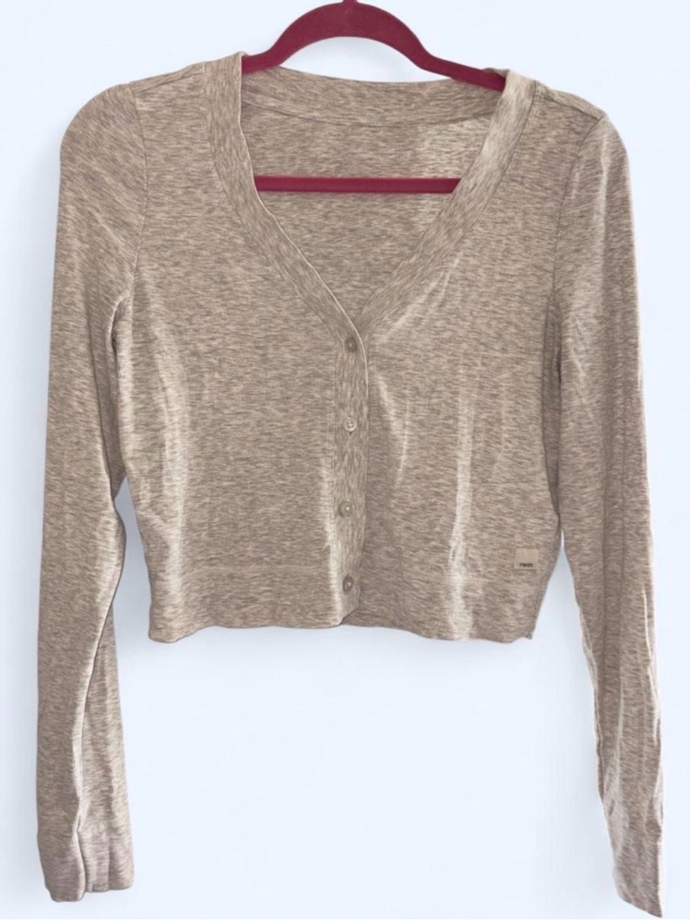 Vuori Women’s Long Sleeve Cropped Cardigan – Heather Gray S small.